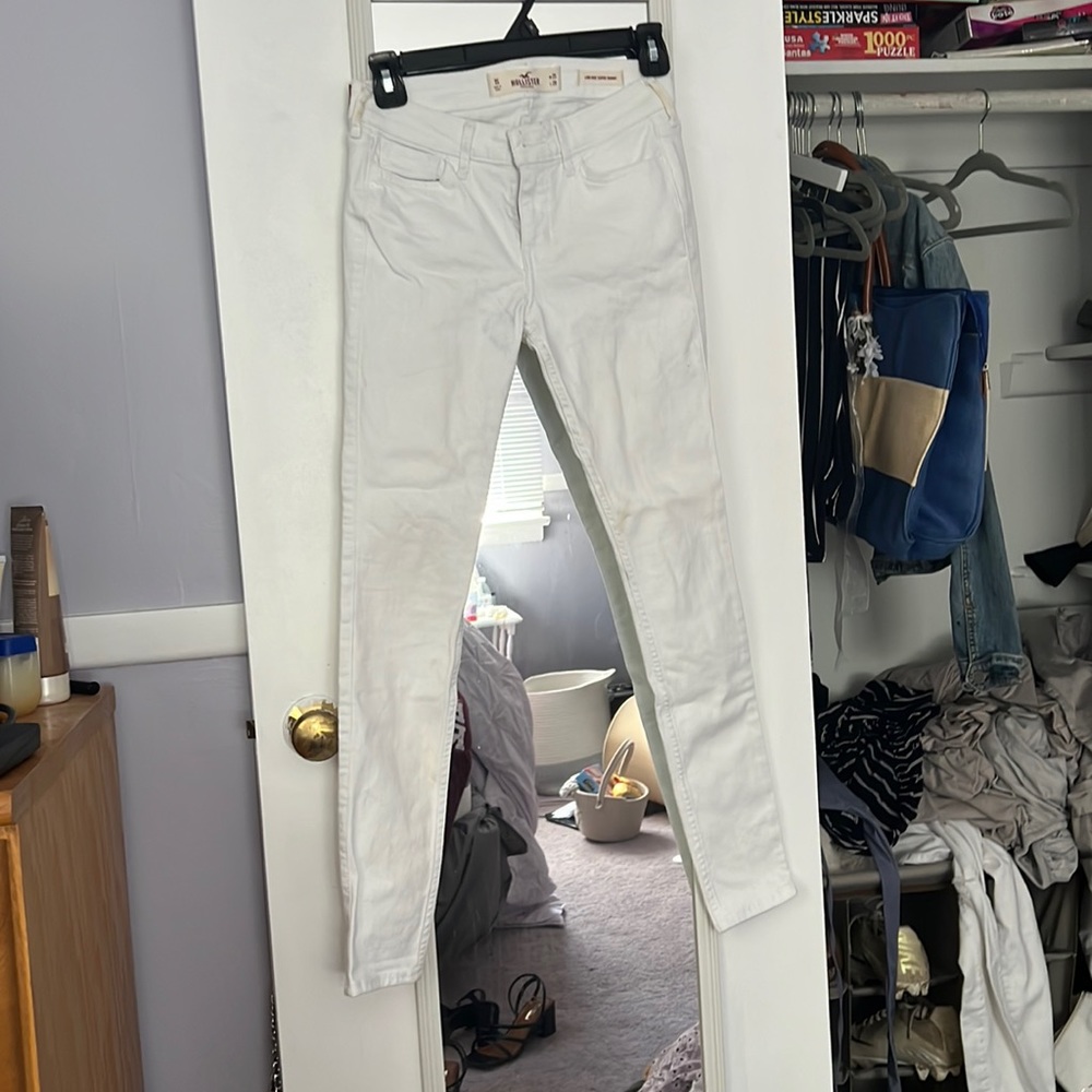 Plain white Hollister jeans